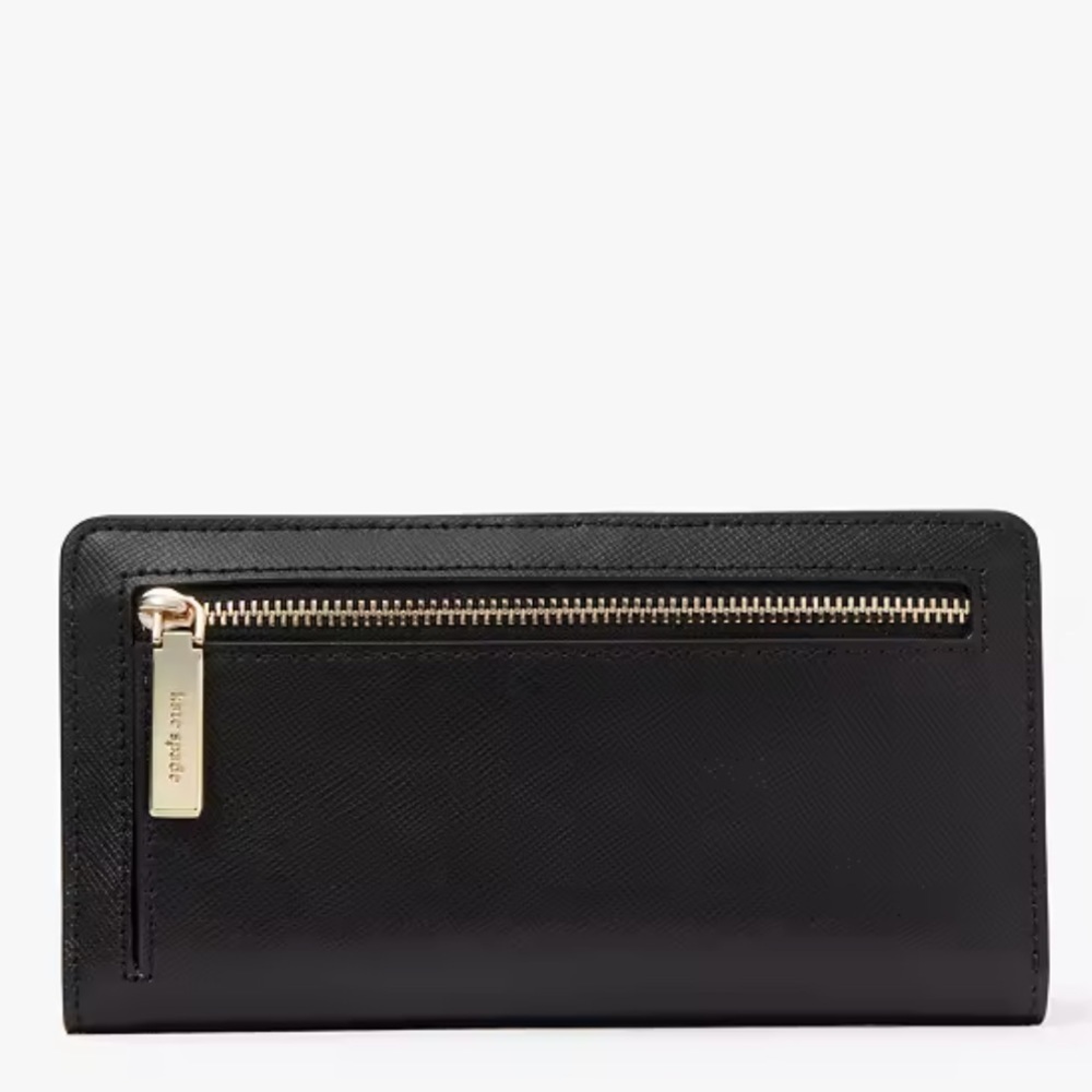 Kate Spade Black Madison Large Slim BiFold Wallet BRAND NEW - Picture 4 of 5